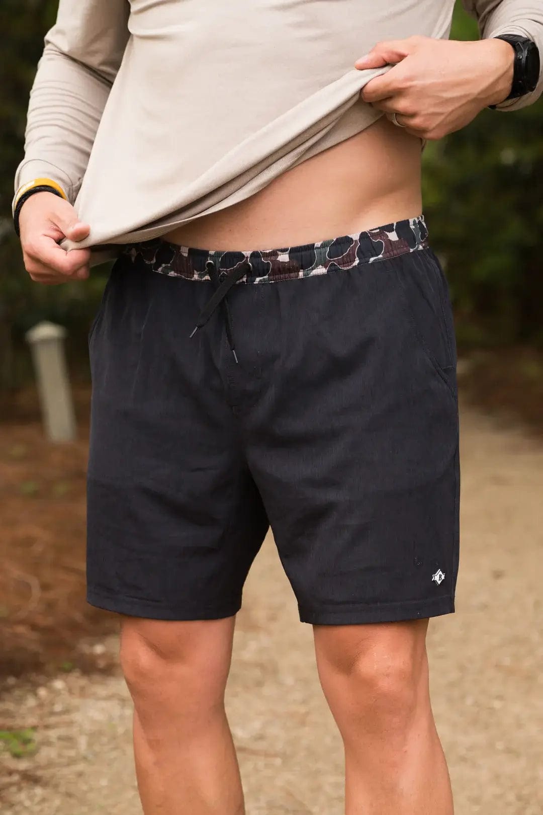 BURLEBO Apparel & Accessories > Clothing > Shirts & Tops Large Athletic Shorts - Heather Black - Throwback Liner