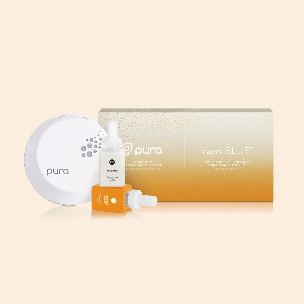 Capri Blue Capri Blue+ Pura Smart Home Diffuser Kit, Pumpkin Dulce & Volcano