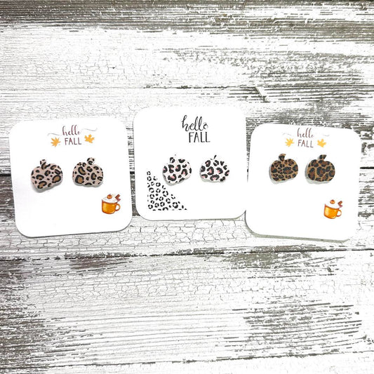 Envy Stylz Boutique EarringsWomen - Accessories - Earrings Leopard Cheetah Pumpkin Stud Earrings