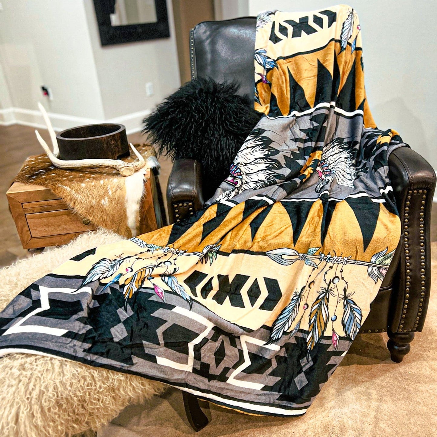 Envy Stylz Boutique Headdress Feather Throw Blanket