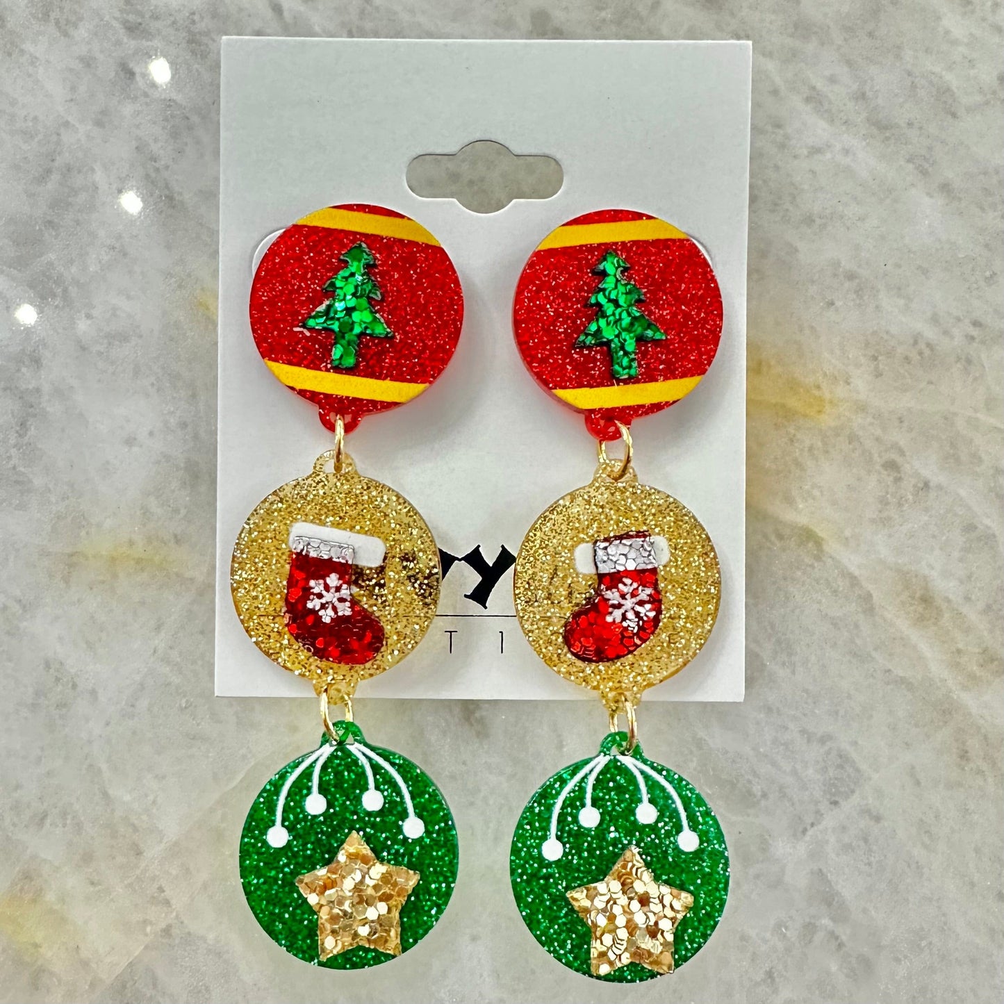 Envy Stylz Boutique Women - Accessories - Earrings Circle Glitter Ornament Earrings