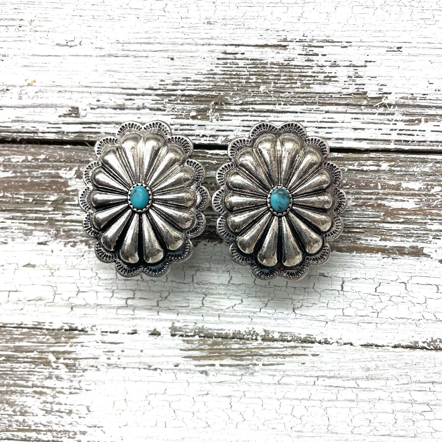 Envy Stylz Boutique Women - Accessories - Earrings Large Silver Flower Stud Earrings