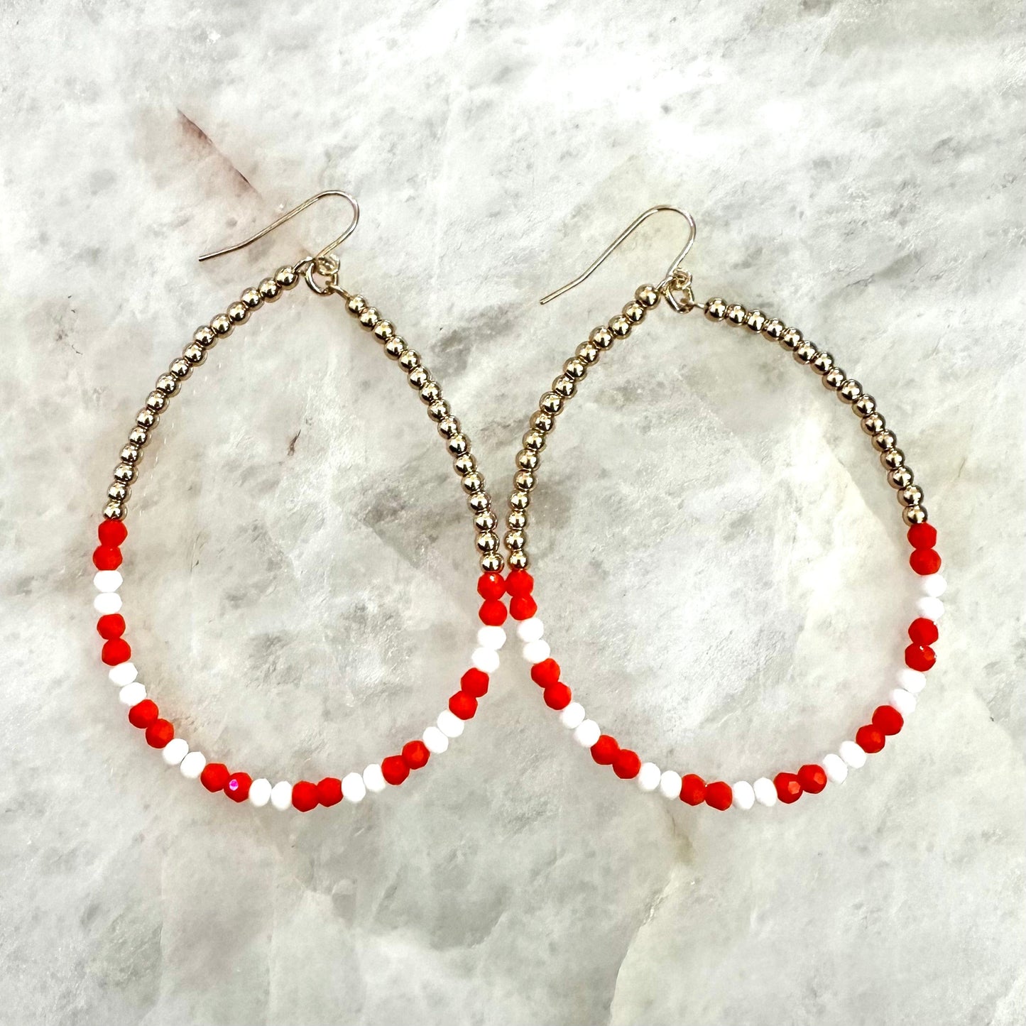 Envy Stylz Boutique Women - Accessories - Earrings Orange And Gold Beaded Dangle Earrings