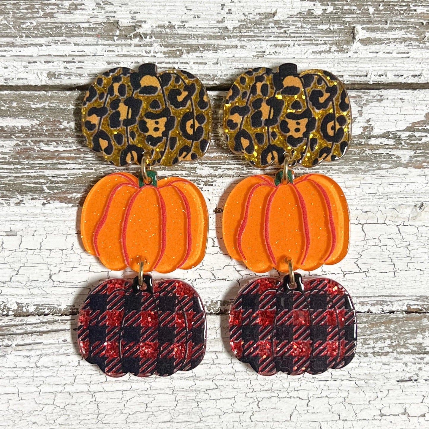 Envy Stylz Boutique Women - Accessories - Earrings Pumpkin Dangle Leopard Post Earrings