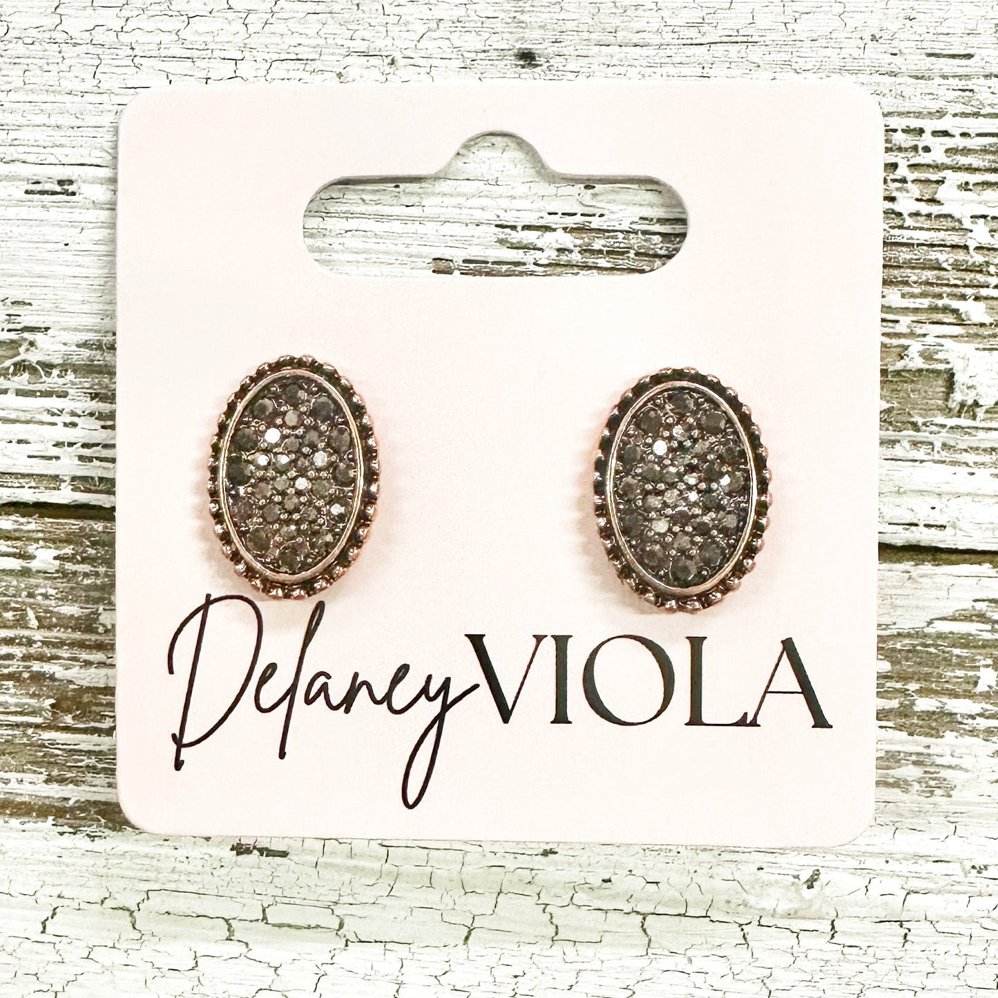 Envy Stylz Boutique Women - Accessories - Earrings Rose Gold Iridescent Oval Stud Earrings