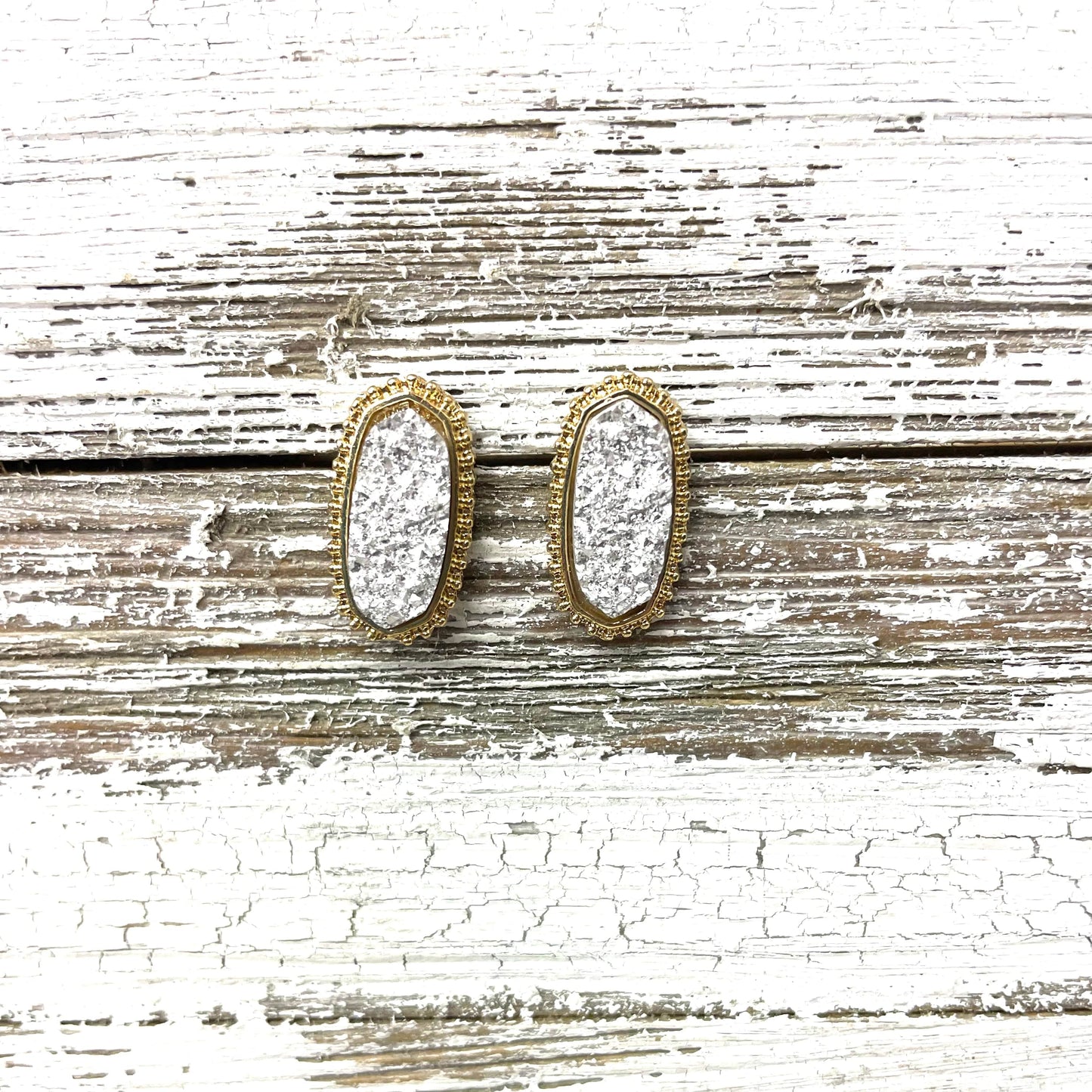 Envy Stylz Boutique Women - Accessories - Earrings Silver Druzy Stud Earrings