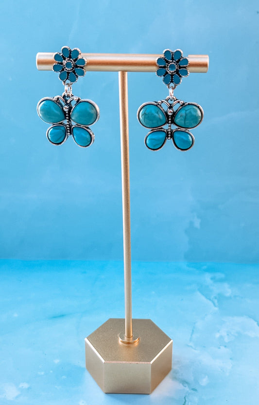 Envy Stylz Boutique Women - Accessories - Earrings Turquoise Butterfly Earrings