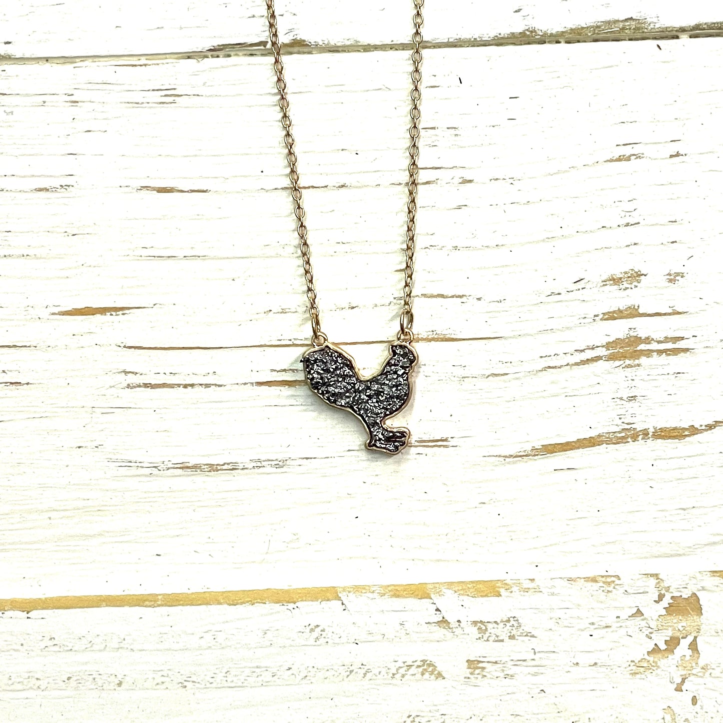 Envy Stylz Boutique Women - Accessories - Necklace Charcoal Chicken Druzy Necklace