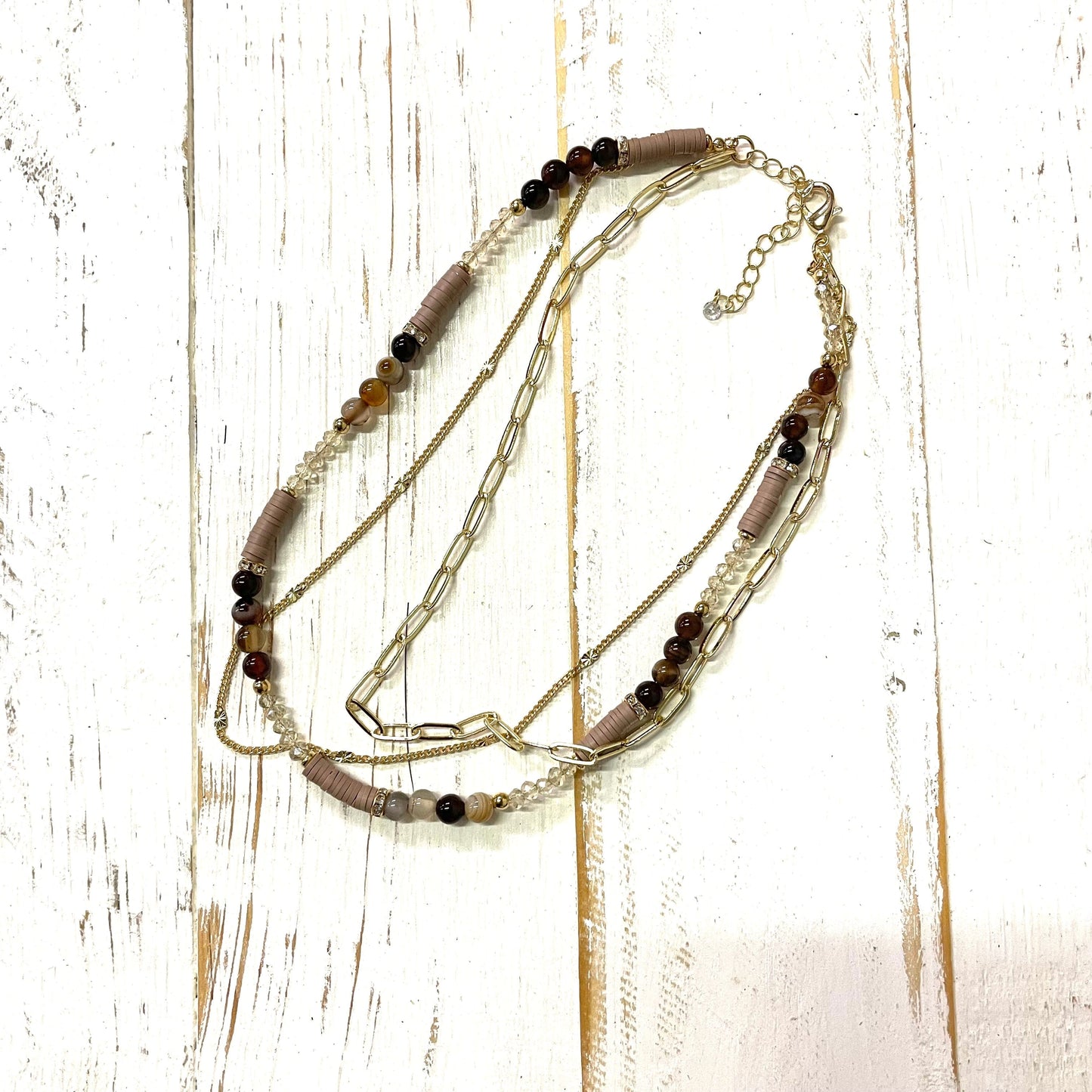 Envy Stylz Boutique Women - Accessories - Necklace Gold and Brown Necklace