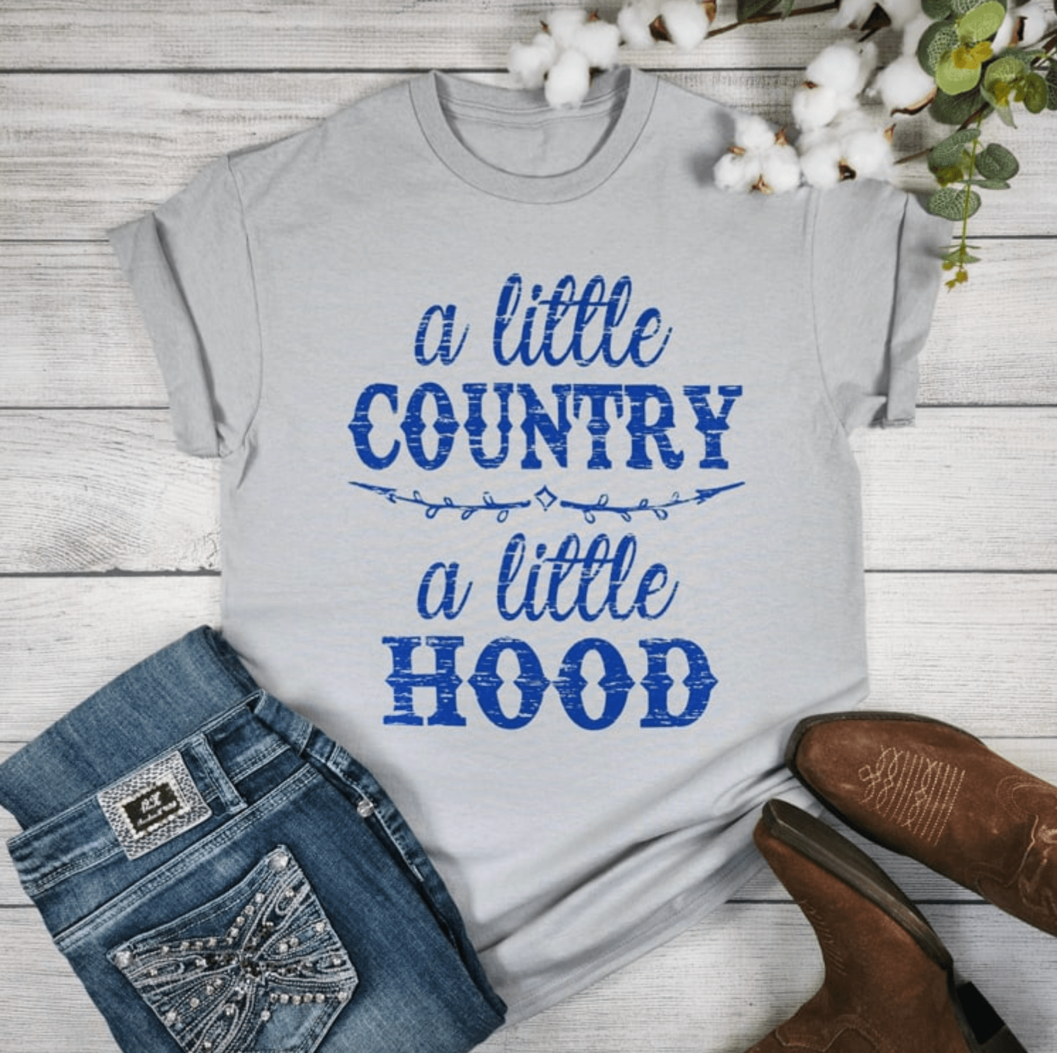 A Little Country and Hood Graphic T shirt