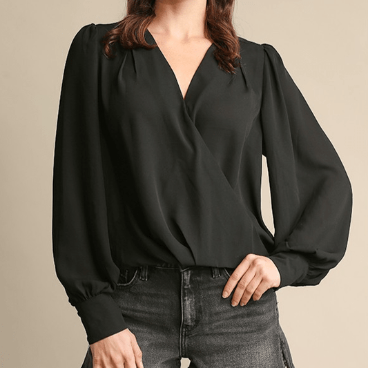 Envy Stylz Boutique Women - Apparel - Shirts - T-Shirts Black Drape Top