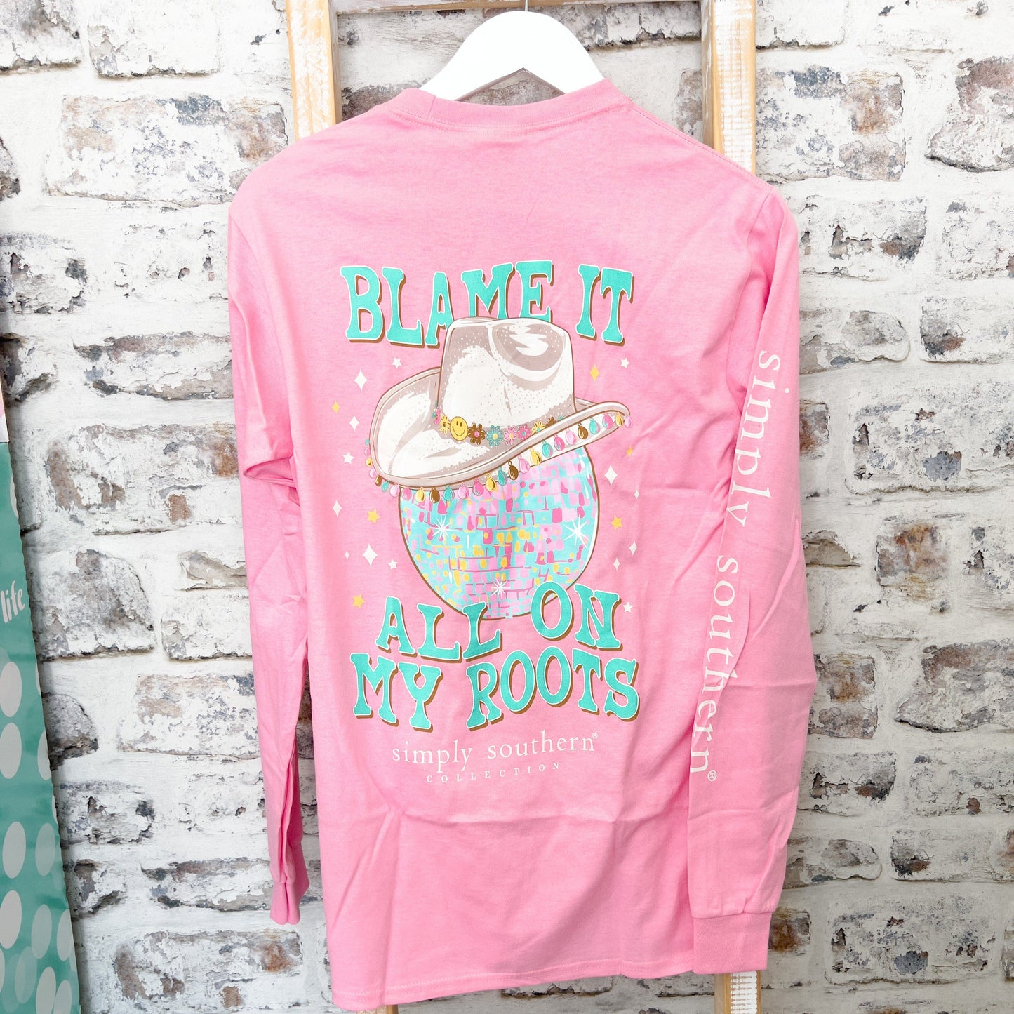 Envy Stylz Boutique Women - Apparel - Shirts - T-Shirts Blame It All On My Roots Simply Southern Long Sleeve Soft Graphic Tee