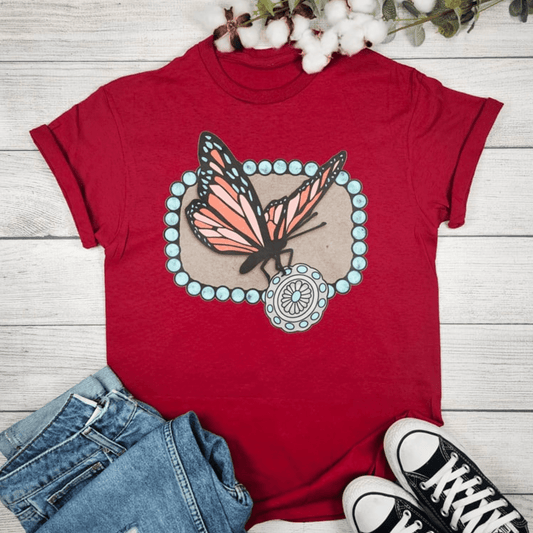 Envy Stylz Boutique Women - Apparel - Shirts - T-Shirts Butterfly With Gemstone Graphic T-shirt