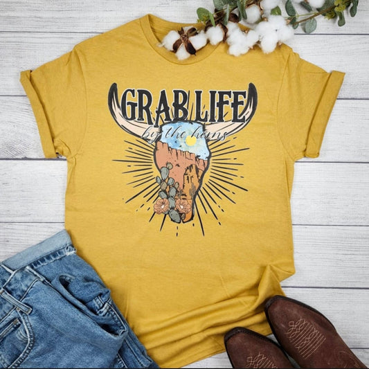 Envy Stylz Boutique Women - Apparel - Shirts - T-Shirts Grab Life By The Horns Graphic Tee