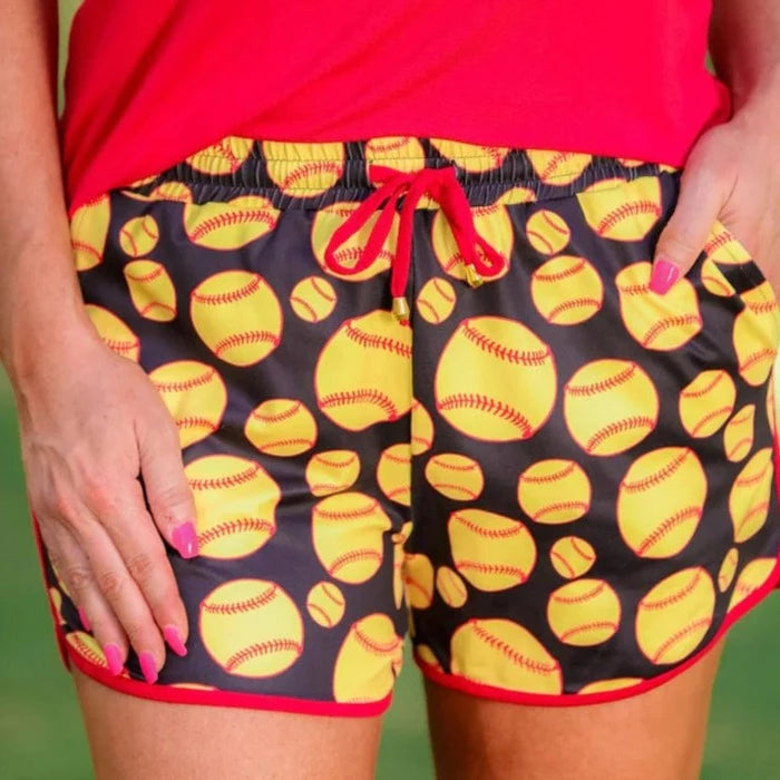 Envy Stylz Boutique Women - Apparel - Shirts - T-Shirts Home Plate Softball Drawstring Everyday Butter Shorts
