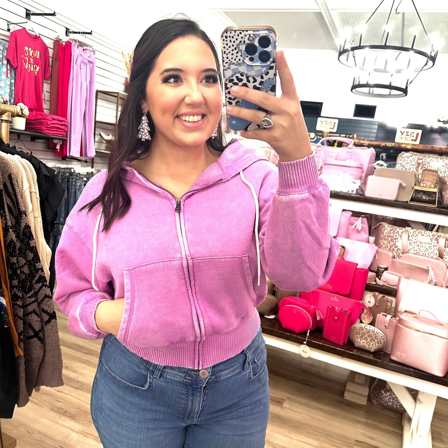 Envy Stylz Boutique Women - Apparel - Shirts - T-Shirts Light Purple Cropped Zip Hoodie