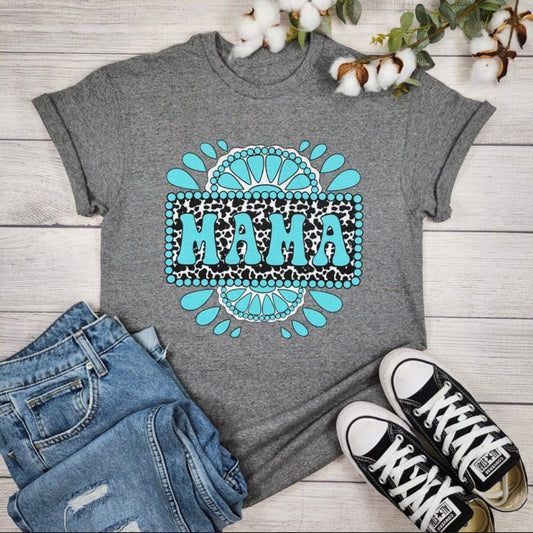 Envy Stylz Boutique Women - Apparel - Shirts - T-Shirts Mama With Turquoise Stone Graphic Tee