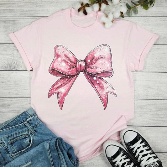 Envy Stylz Boutique Women - Apparel - Shirts - T-Shirts Pink Bow Graphic Tee