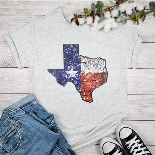 Envy Stylz Boutique Women - Apparel - Shirts - T-Shirts Texas Faux Sequin Graphic Tee