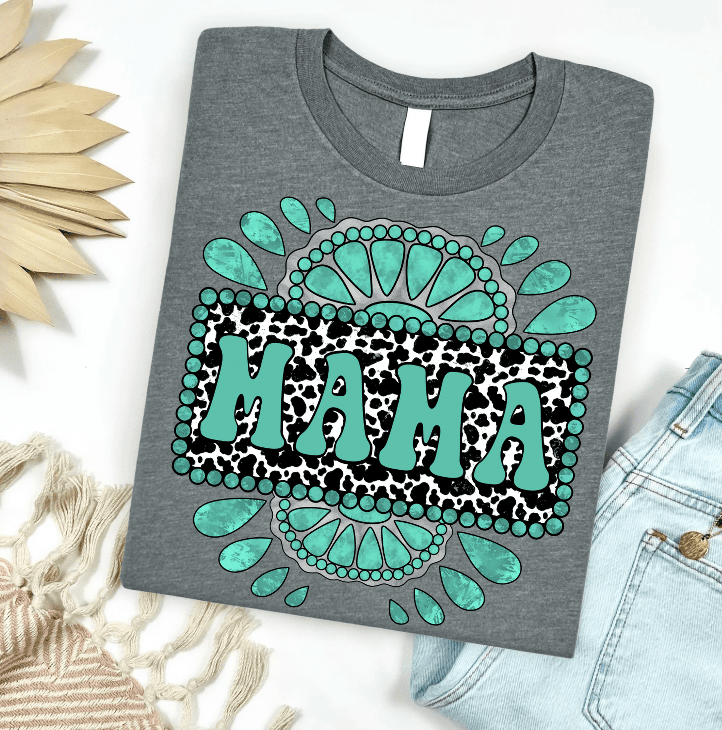 Envy Stylz Boutique Women - Apparel - Shirts - T-Shirts Turquoise Mama Gemstone Graphic Tee