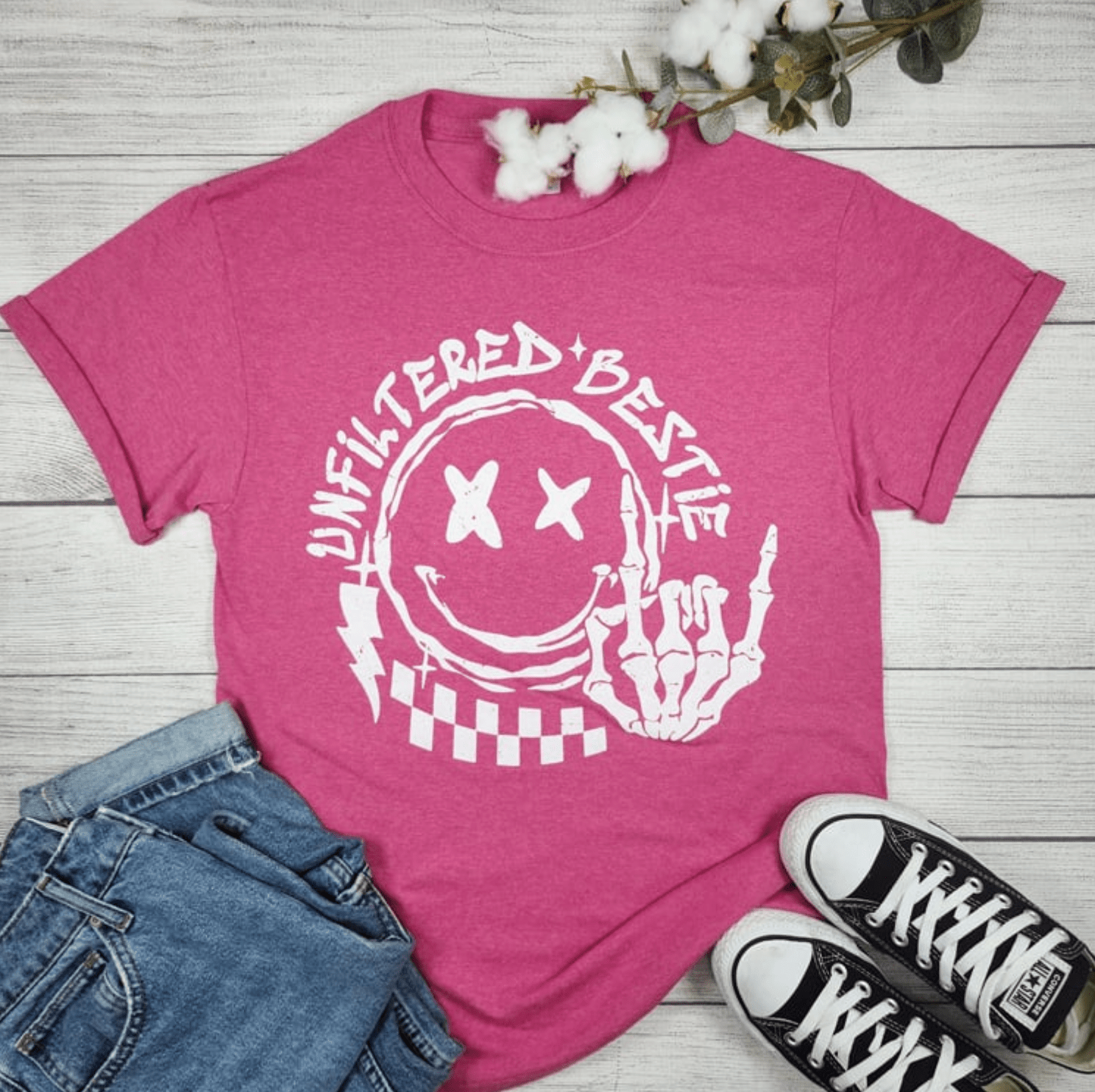 Unfiltered Bestie Graphic T-shirt - Envy Stylz Boutique