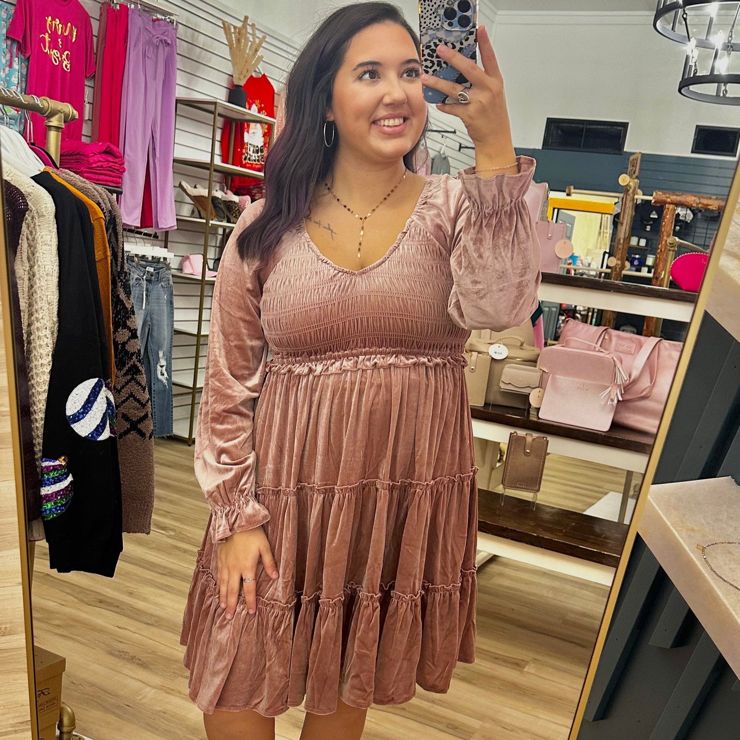 Envy Stylz Boutique Women - Apparel - Shirts - T-Shirts Velvet Smocked Dress