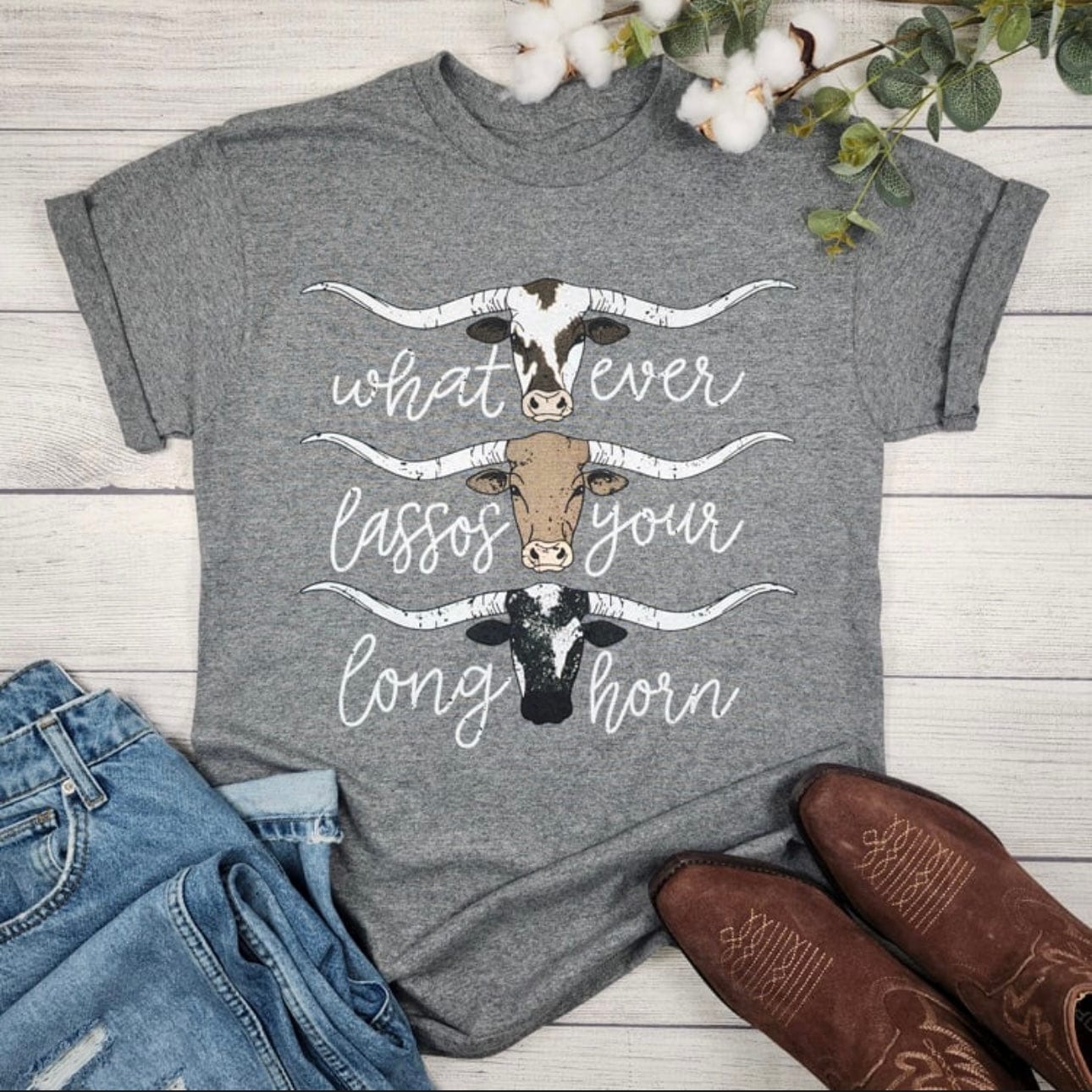 Envy Stylz Boutique Women - Apparel - Shirts - T-Shirts Whatever Lassos Your Longhorn Graphic Tee