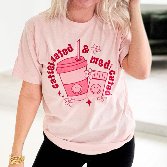 Envy Stylz Wholesale Women - Apparel - Shirts - T-Shirts Caffeinated & Medicated Graphic Tee