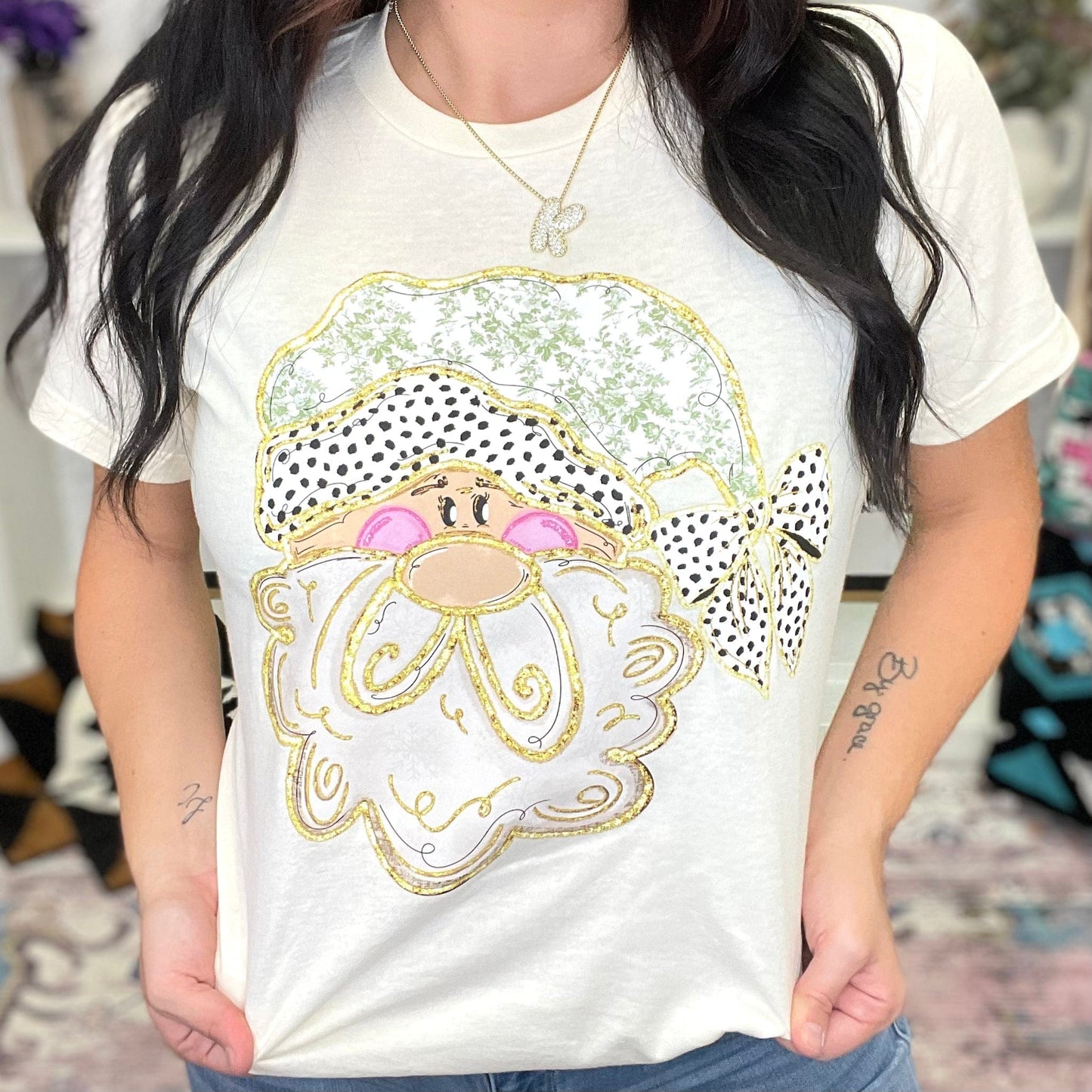 FestiviTees Women - Apparel - Shirts - T-Shirts Antique Santa Graphic Tee