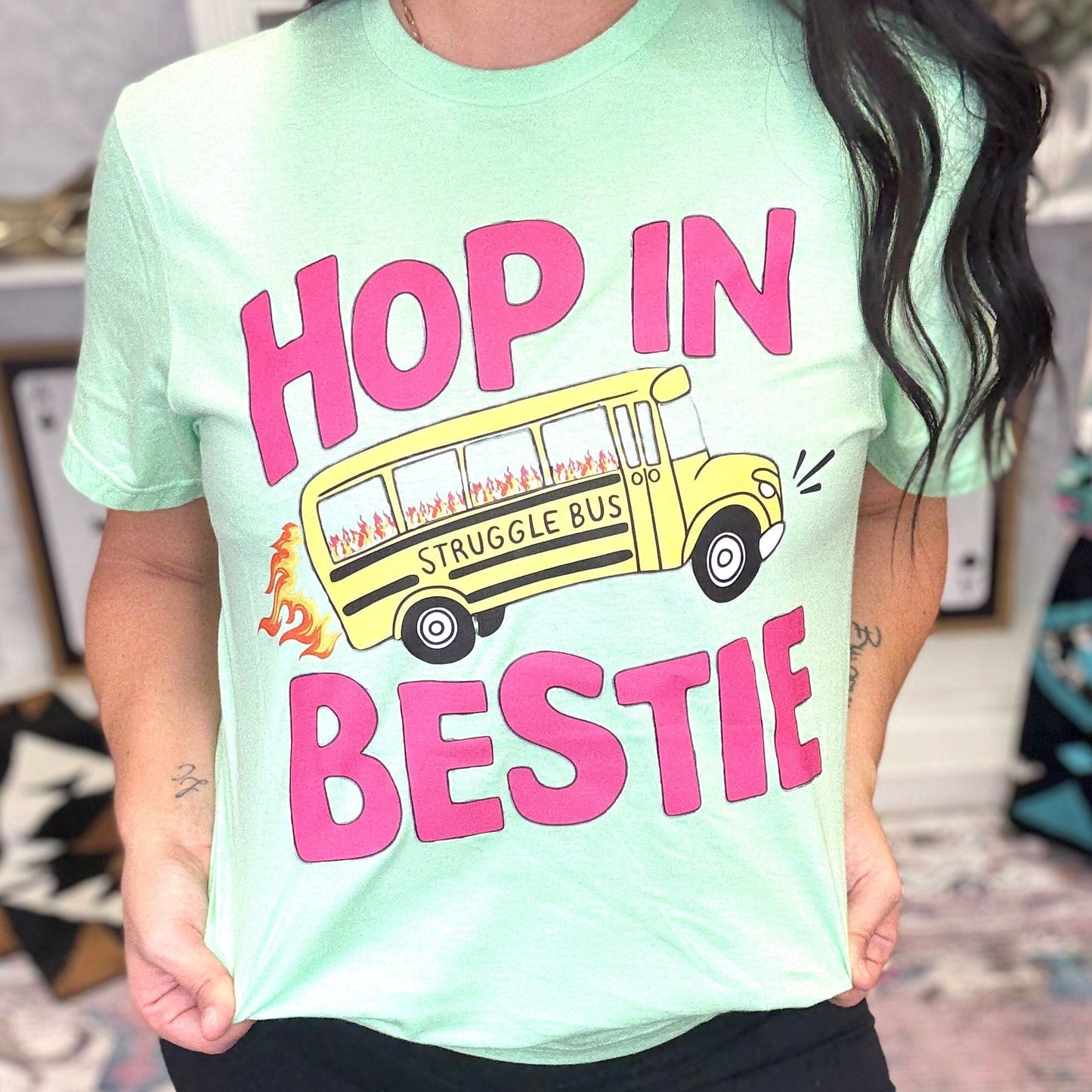 FestiviTees Women - Apparel - Shirts - T-Shirts Bestie Bus Graphic Tee