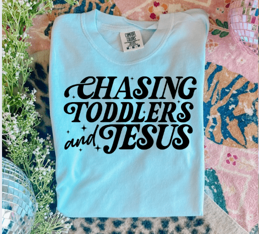 FestiviTees Women - Apparel - Shirts - T-Shirts Chasing Toddlers and Jesus Graphic Tee