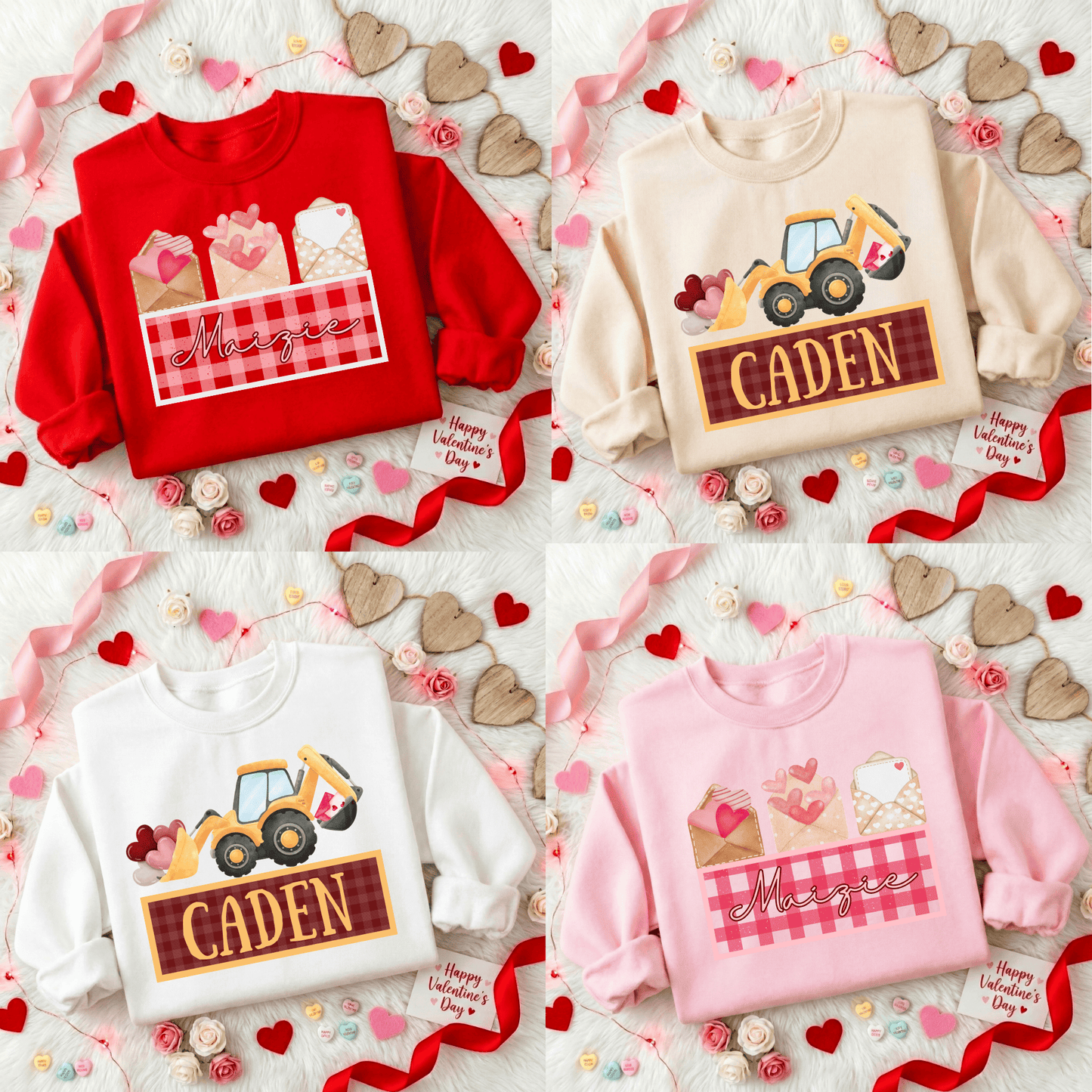 FestiviTees Women - Apparel - Shirts - T-Shirts Custom Valentine Crewneck Love Letters Graphic