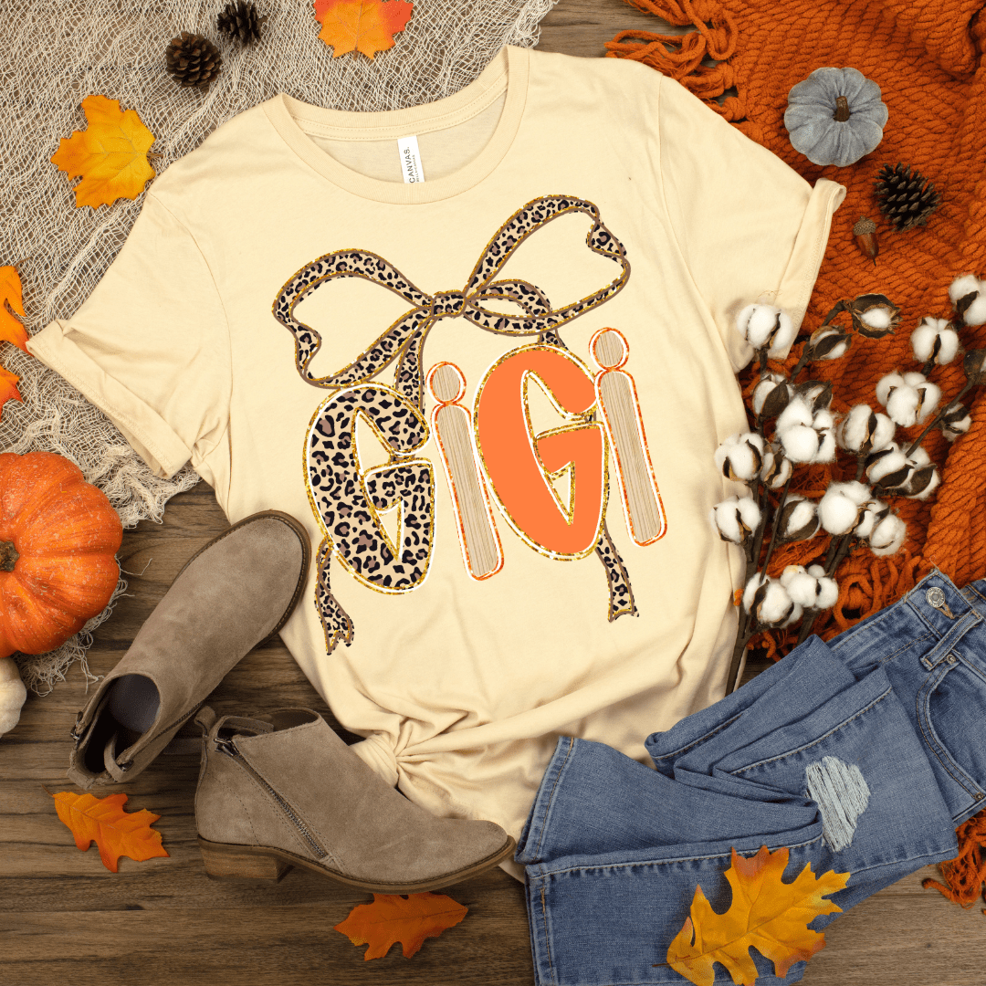 FestiviTees Women - Apparel - Shirts - T-Shirts Gigi Leopard Bow Graphic Tee