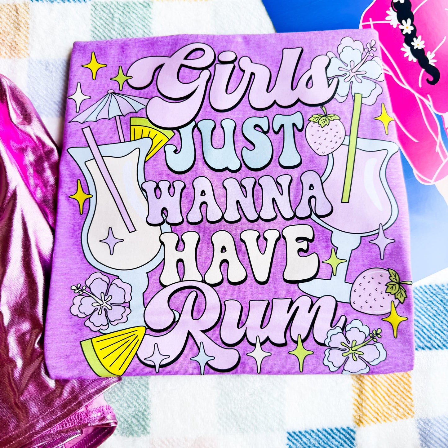 FestiviTees Women - Apparel - Shirts - T-Shirts Girls Just Wanna Have Rum Graphic Tee