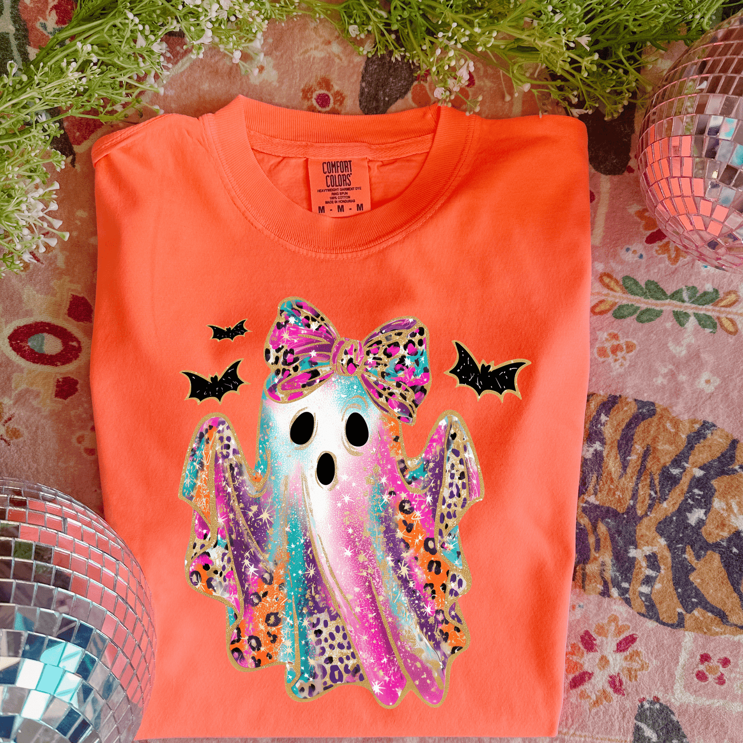 FestiviTees Women - Apparel - Shirts - T-Shirts Neon Leopard Ghost Graphic Tee