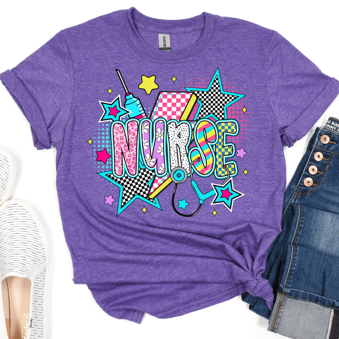 FestiviTees Women - Apparel - Shirts - T-Shirts Retro Nurse Graphic Tee