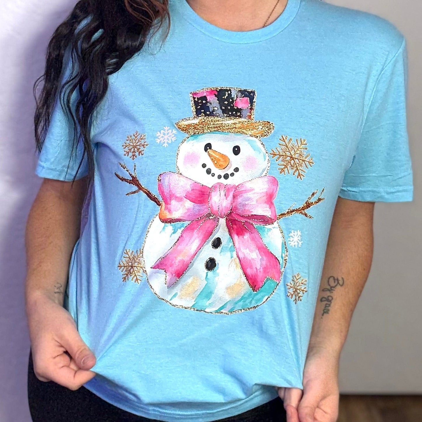 FestiviTees Women - Apparel - Shirts - T-Shirts Snowman Brush Stroke Graphic Tee