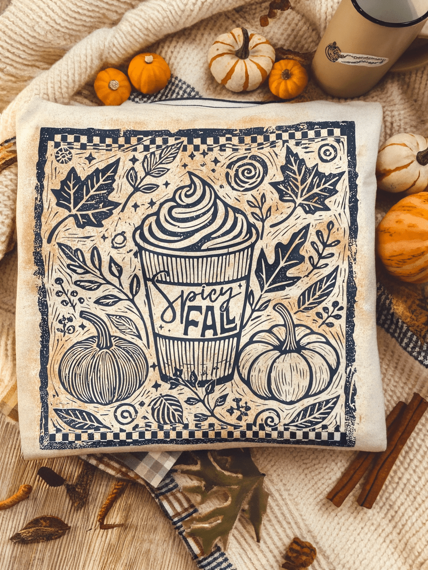 FestiviTees Women - Apparel - Shirts - T-Shirts Spicy Fall Latte Graphic Tee