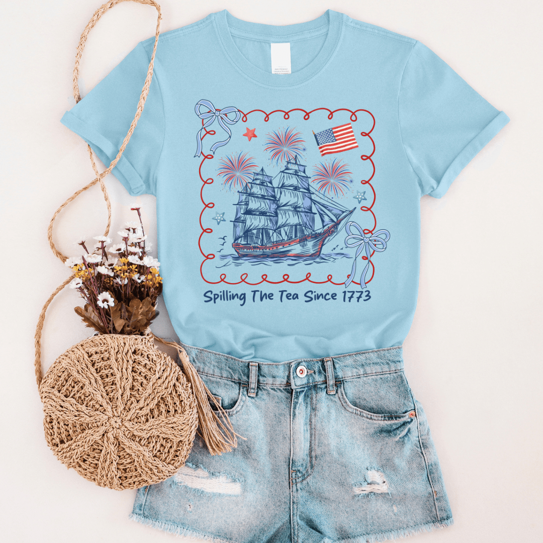 FestiviTees Women - Apparel - Shirts - T-Shirts Spilling Tea Since 1773 Graphic Tee