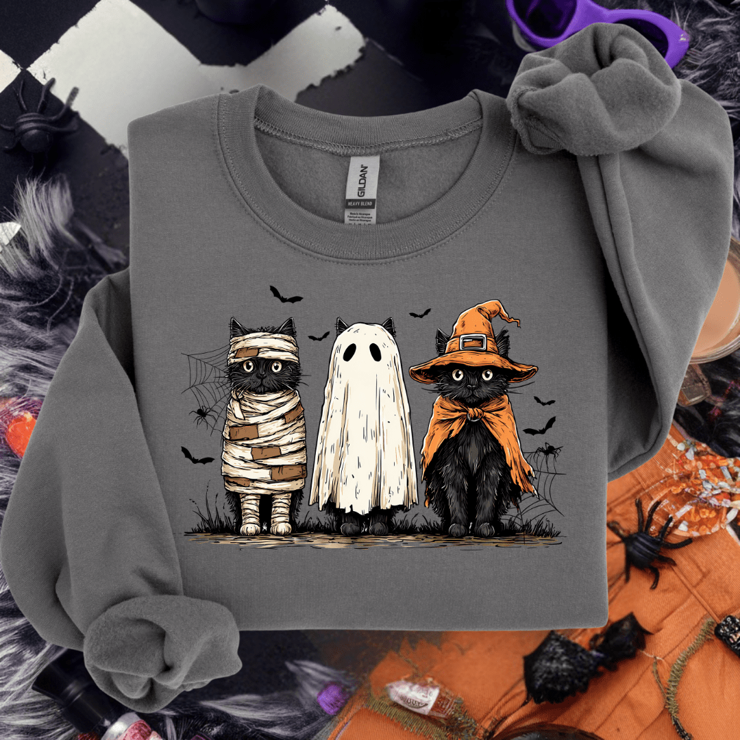 FestiviTees Women - Apparel - Shirts - T-Shirts Spooky Cats Graphic Crewneck