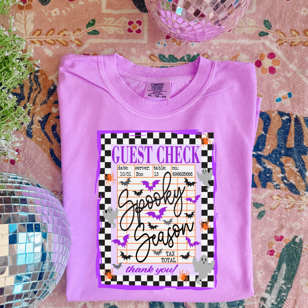 FestiviTees Women - Apparel - Shirts - T-Shirts Spooky Guest Check Graphic Tee