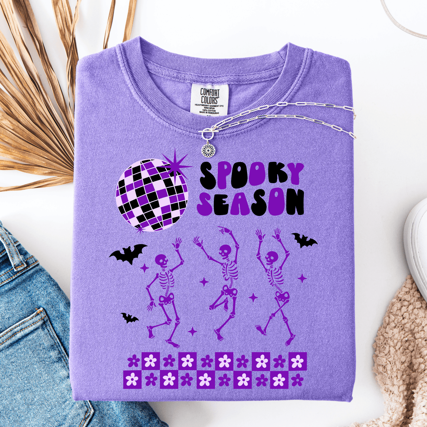 FestiviTees Women - Apparel - Shirts - T-Shirts Spooky Season Disco Graphic Tee