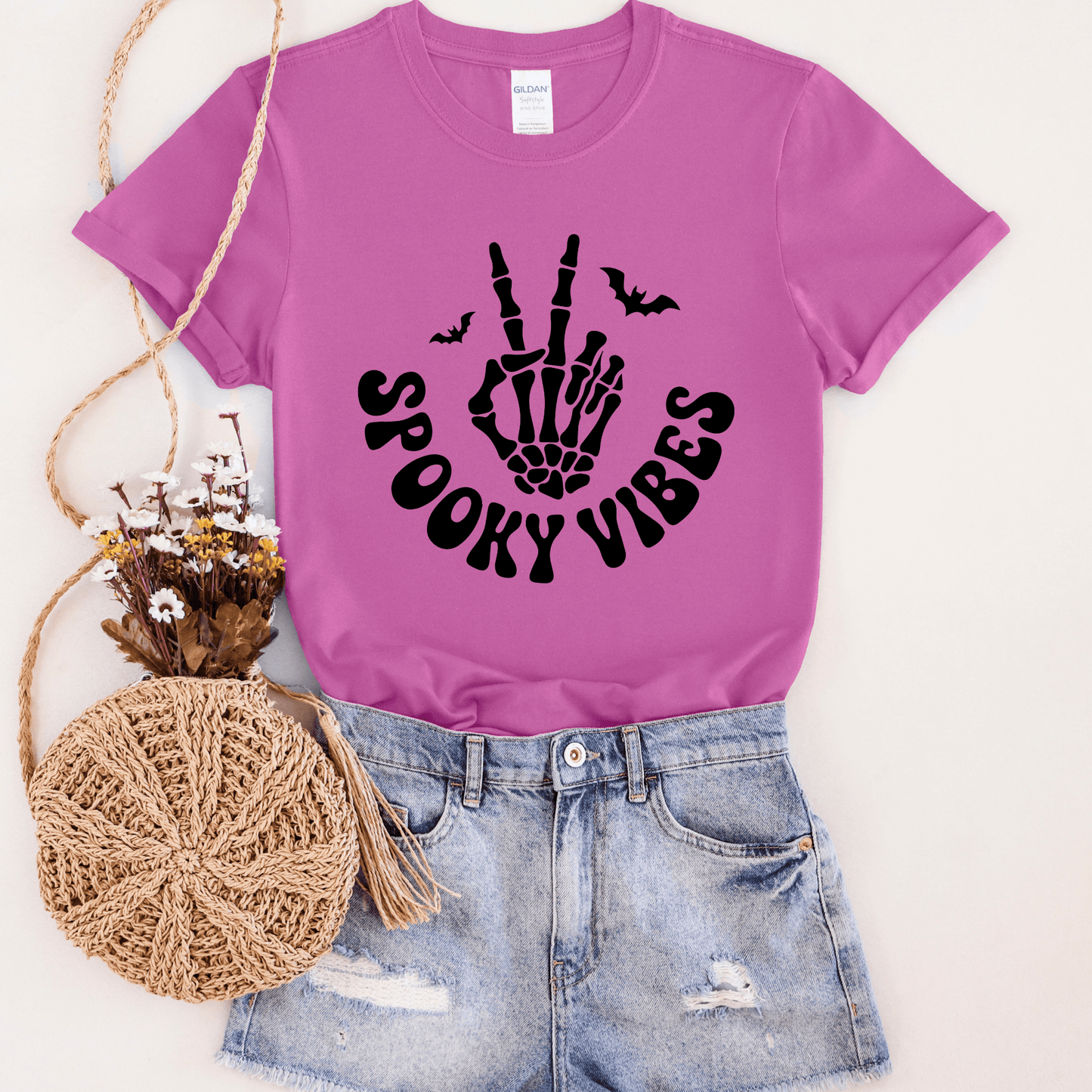 FestiviTees Women - Apparel - Shirts - T-Shirts Spooky Vibes Peace Graphic Tee