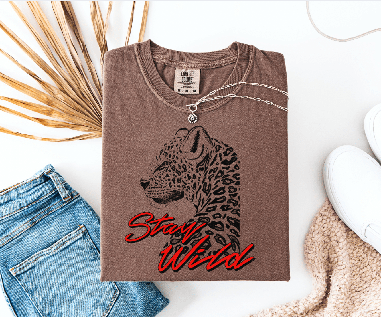 FestiviTees Women - Apparel - Shirts - T-Shirts Stay Wild Cheetah Graphic Tee