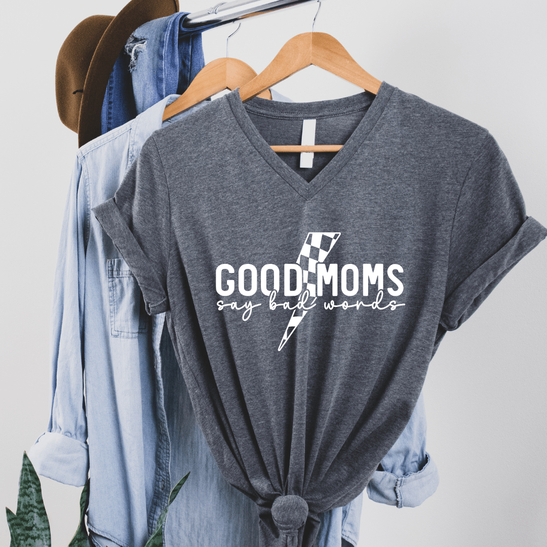 FestiviTees Women - Apparel - Shirts - T-Shirts V-Neck Lightning Good Moms Say Bad Words Graphic Tee