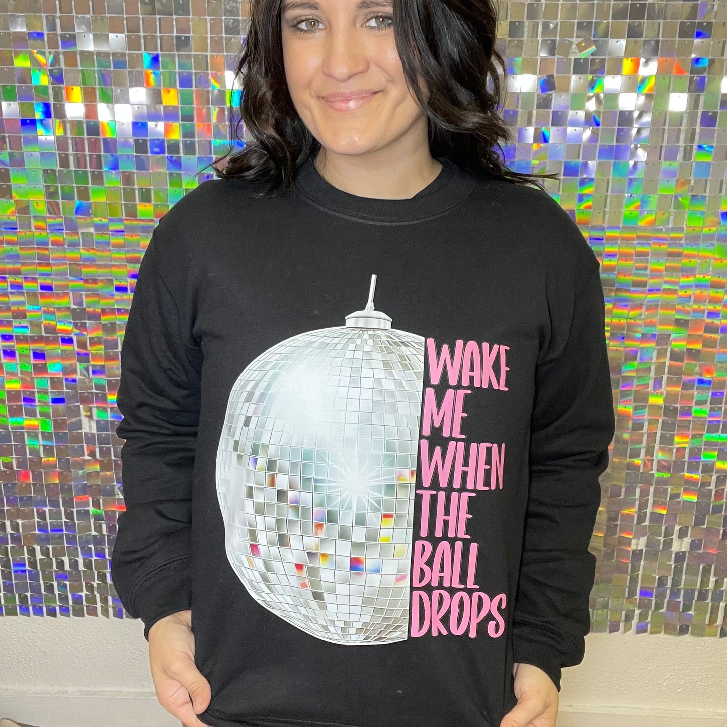 FestiviTees Women - Apparel - Shirts - T-Shirts Wake Me When The Ball Drops Graphic Crewneck