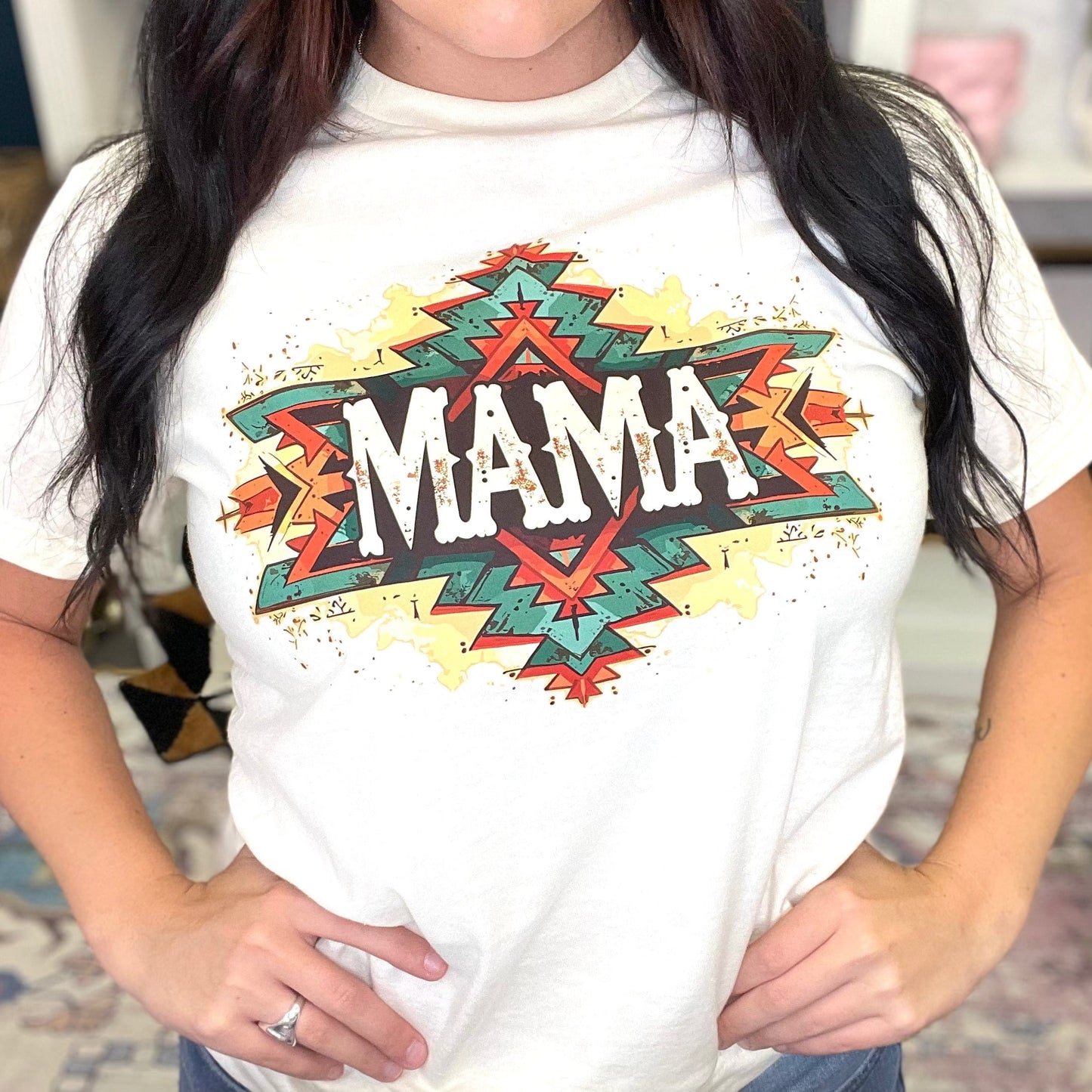 FestiviTees Women - Apparel - Shirts - T-Shirts Western Aztec Mama Graphic Tee