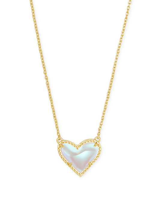 Kendra Scott Women - Accessories - Earrings Ari Heart Gold Pendant Necklace in Dichroic Glass | Kendra Scott