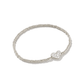 Kendra Scott Women - Accessories - Earrings Ari Silver Pave Heart Stretch Bracelet in White Crystal | Kendra Scott