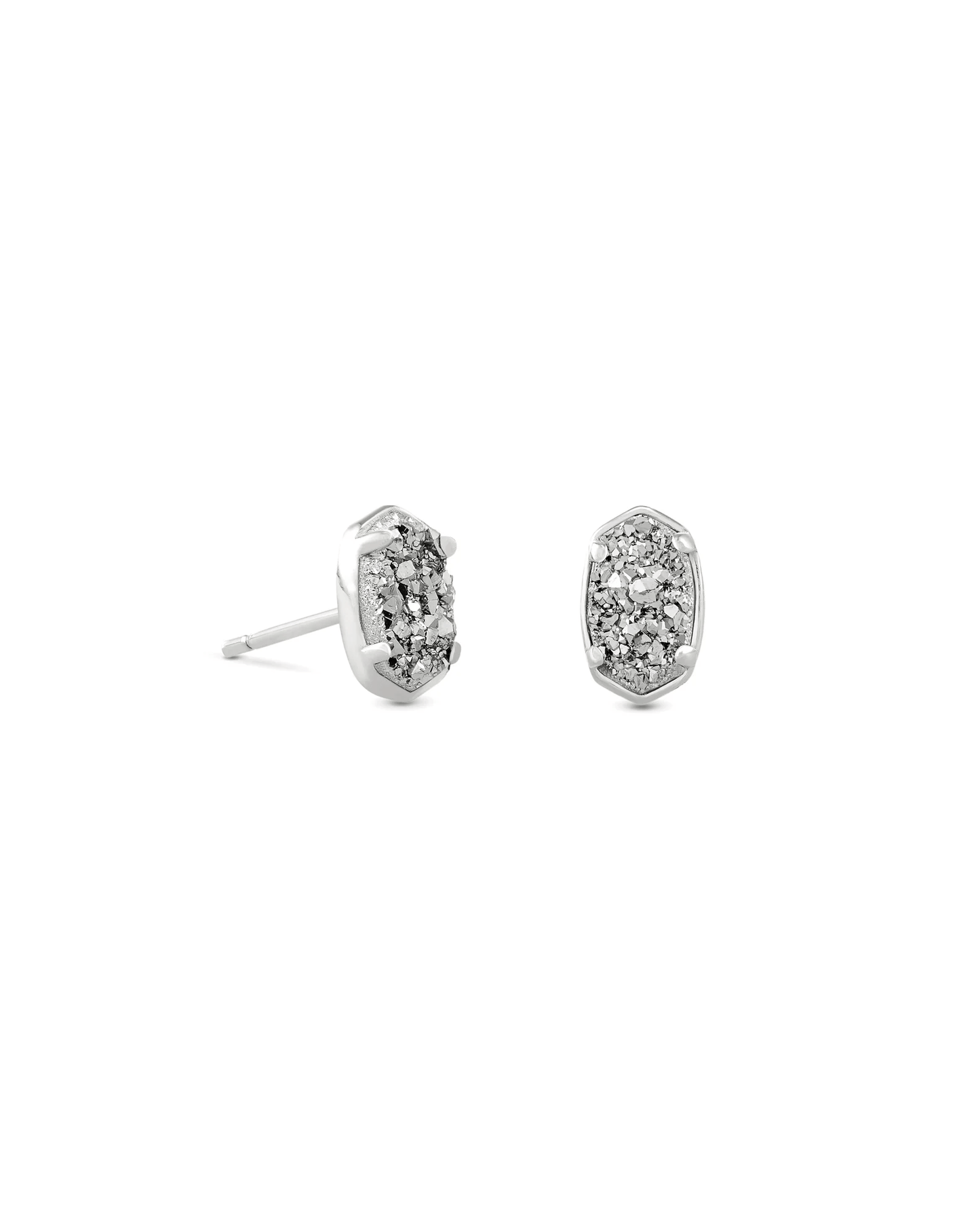 Kendra Scott Women - Accessories - Earrings Emilie Silver Stud Earrings in Platinum Drusy | Kendra Scott